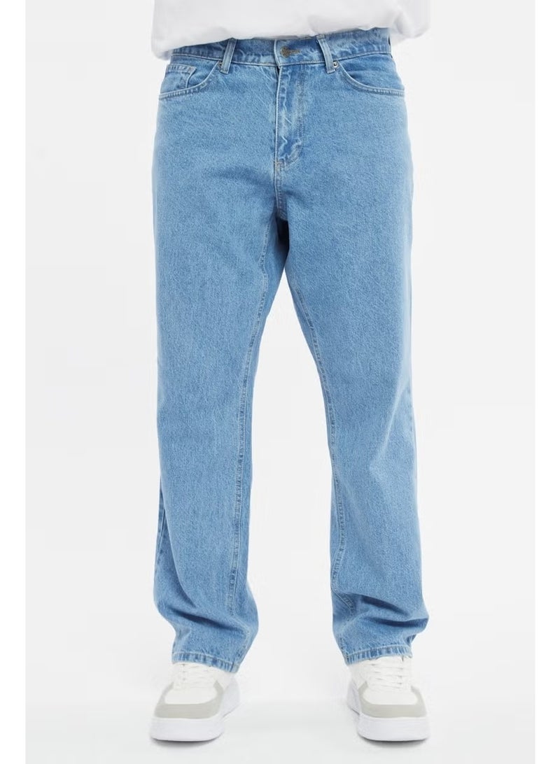 Cedy Denim بنطلون جينز رجالي عالي الخصر بقصة فضفاضة - C352 - Image 1